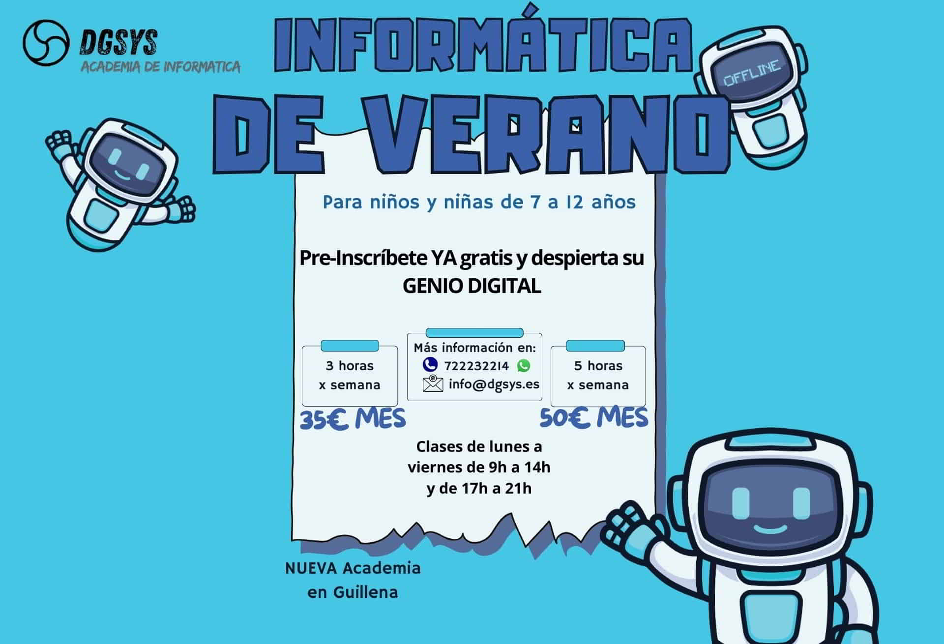 Talleres informática de verano en Guillena